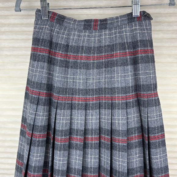 Vintage Pendleton Academia Preppy Plaid Wool Pleated Skirt Country Quiet Luxury - Picture 4 of 14